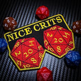 Load image into Gallery viewer, Nice Crits D&D - Roll a set of Natural 20 - Yes they are real -  2.5 x 3.75" Embroidered Patch
