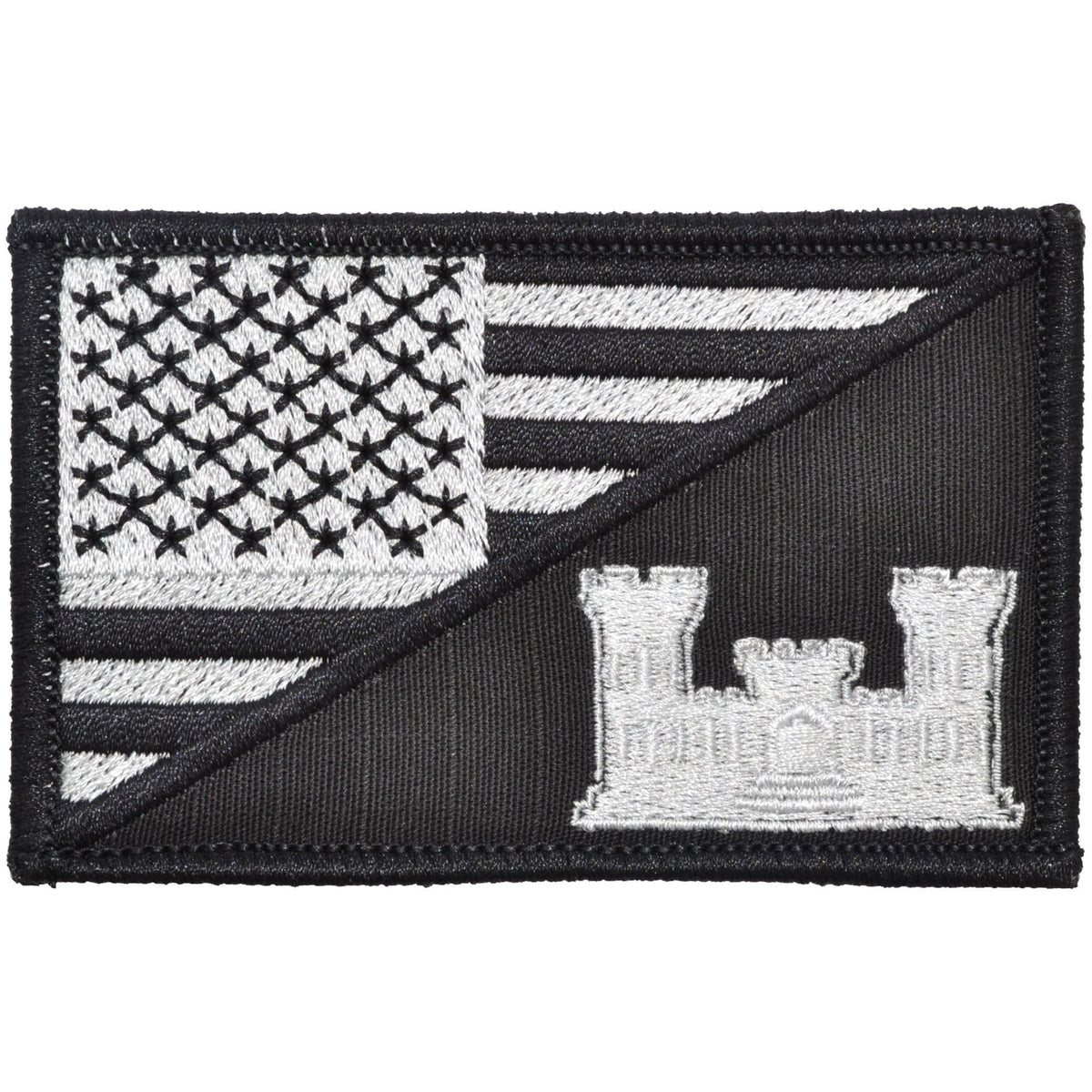 Army Engineer Castle USA Flag - 2.25x3.5 Patch