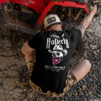 Hootin' And Hollern' Cowboy Skull Men's T-Shirt