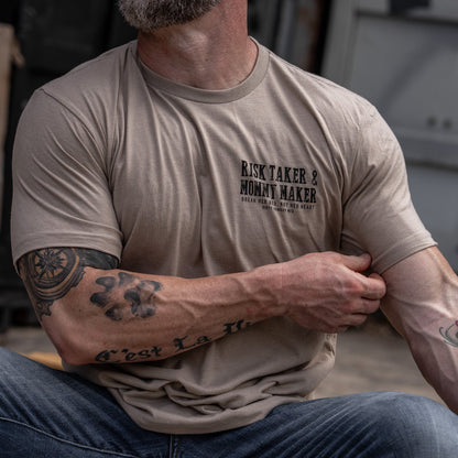 Risk Taker & Mommy Maker Men's T-Shirt