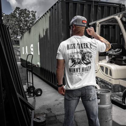 Risk Taker & Mommy Maker Men's T-Shirt