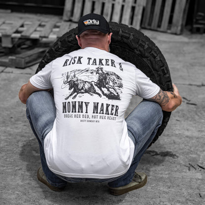 Risk Taker & Mommy Maker Men's T-Shirt
