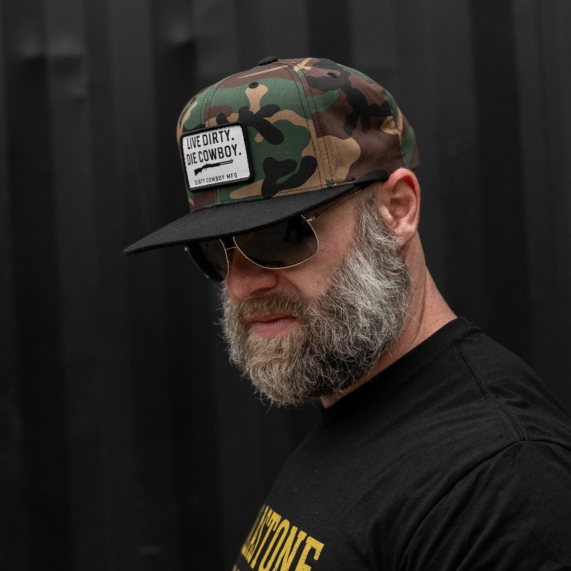 Live Dirty. Die Cowboy. Flatbill SnapBack
