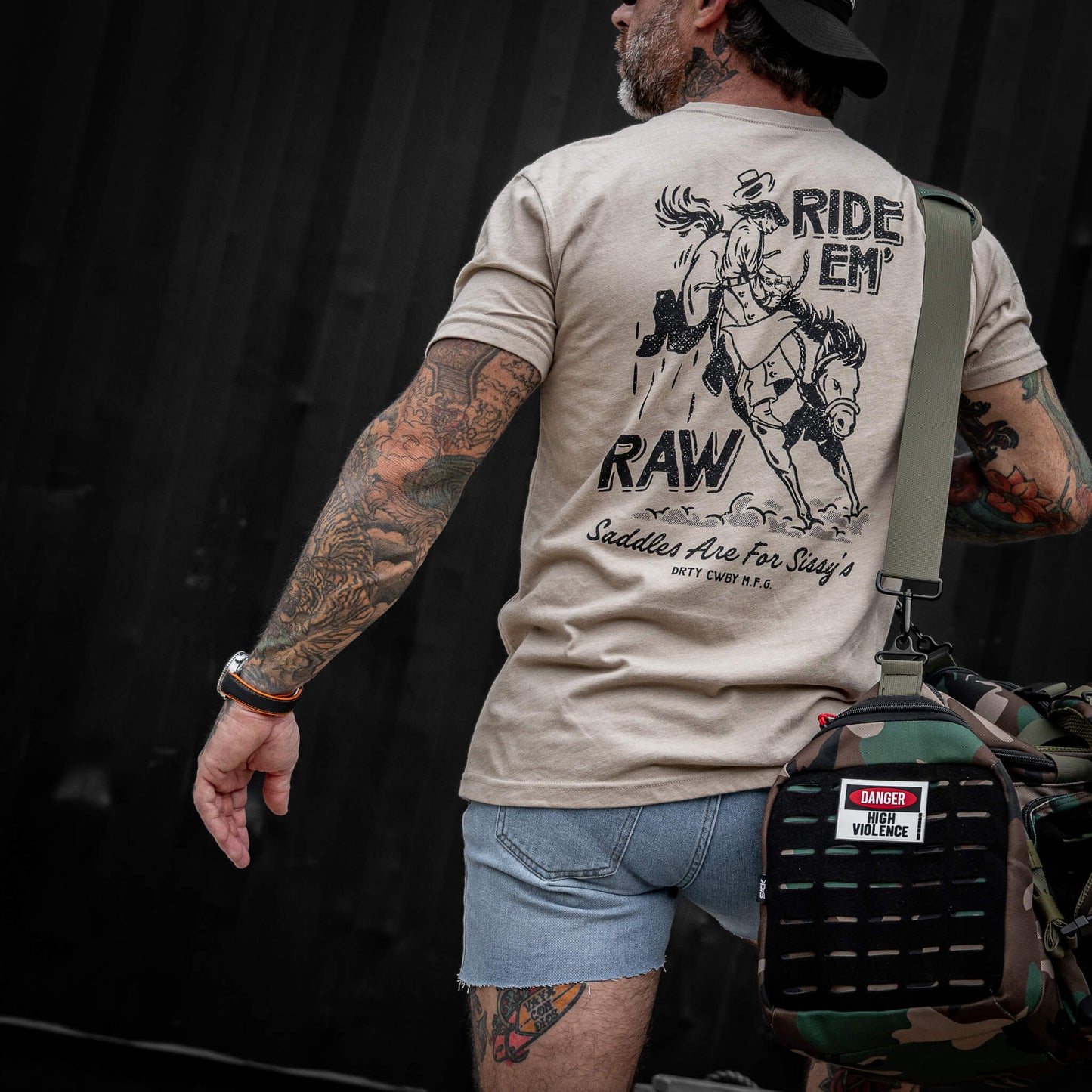 Ride 'Em Raw Saddles Are For Sissy's Men's T-Shirt