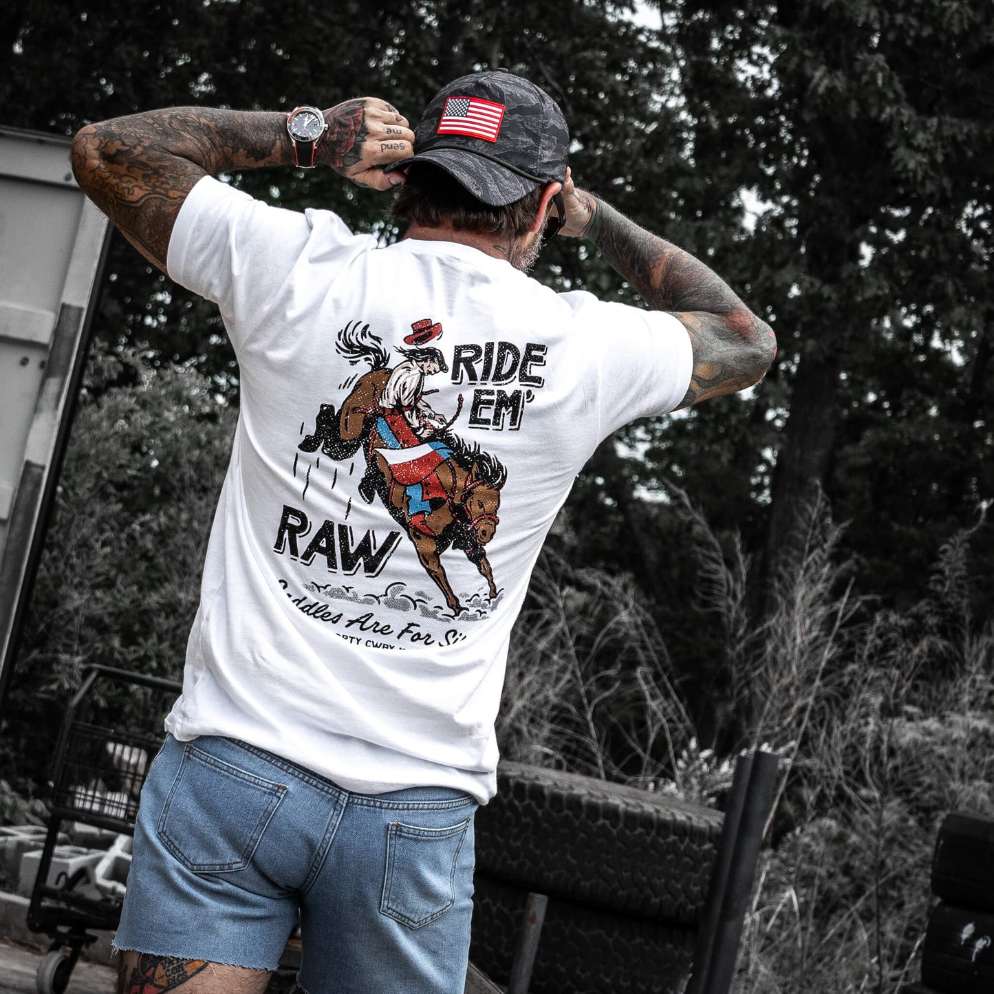Ride 'Em Raw Saddles Are For Sissy's Men's T-Shirt