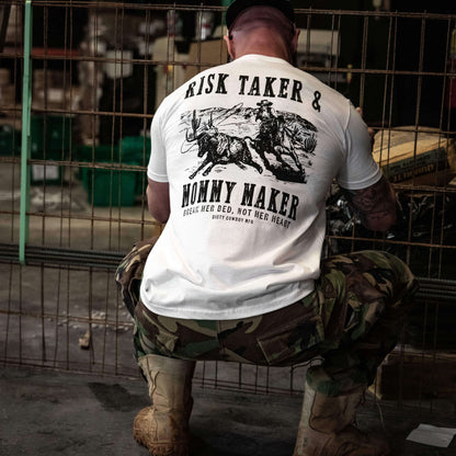 Risk Taker & Mommy Maker Men's T-Shirt