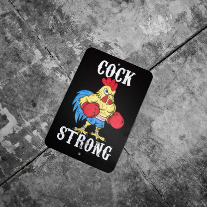 Cock Strong Boxing Chicken Metal Sign