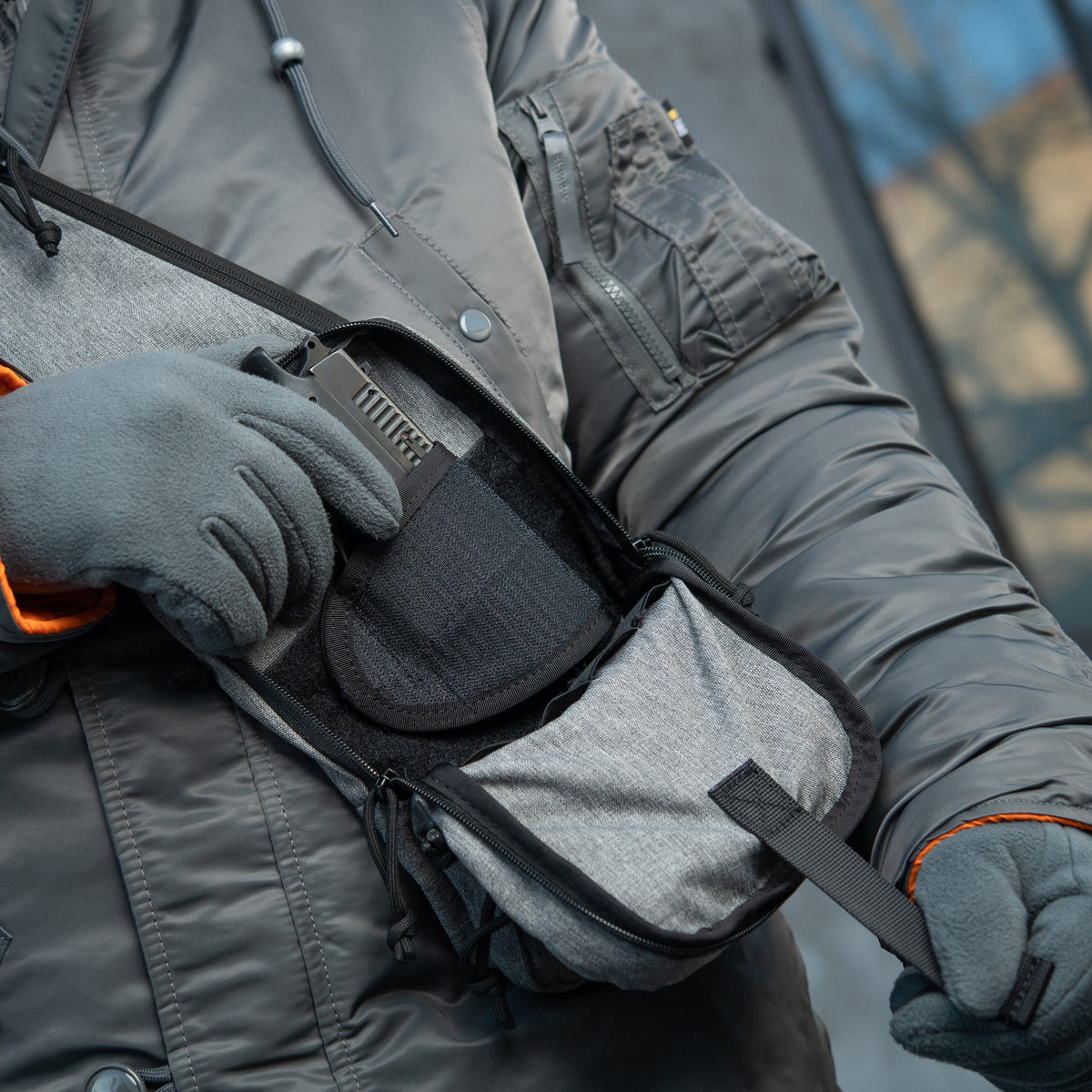 M-Tac LEFT-HANDED Tactical Sling Bag for Men with Holster
