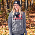 Load image into Gallery viewer, Women's Buffalo Plaid American Flag Hoodie
