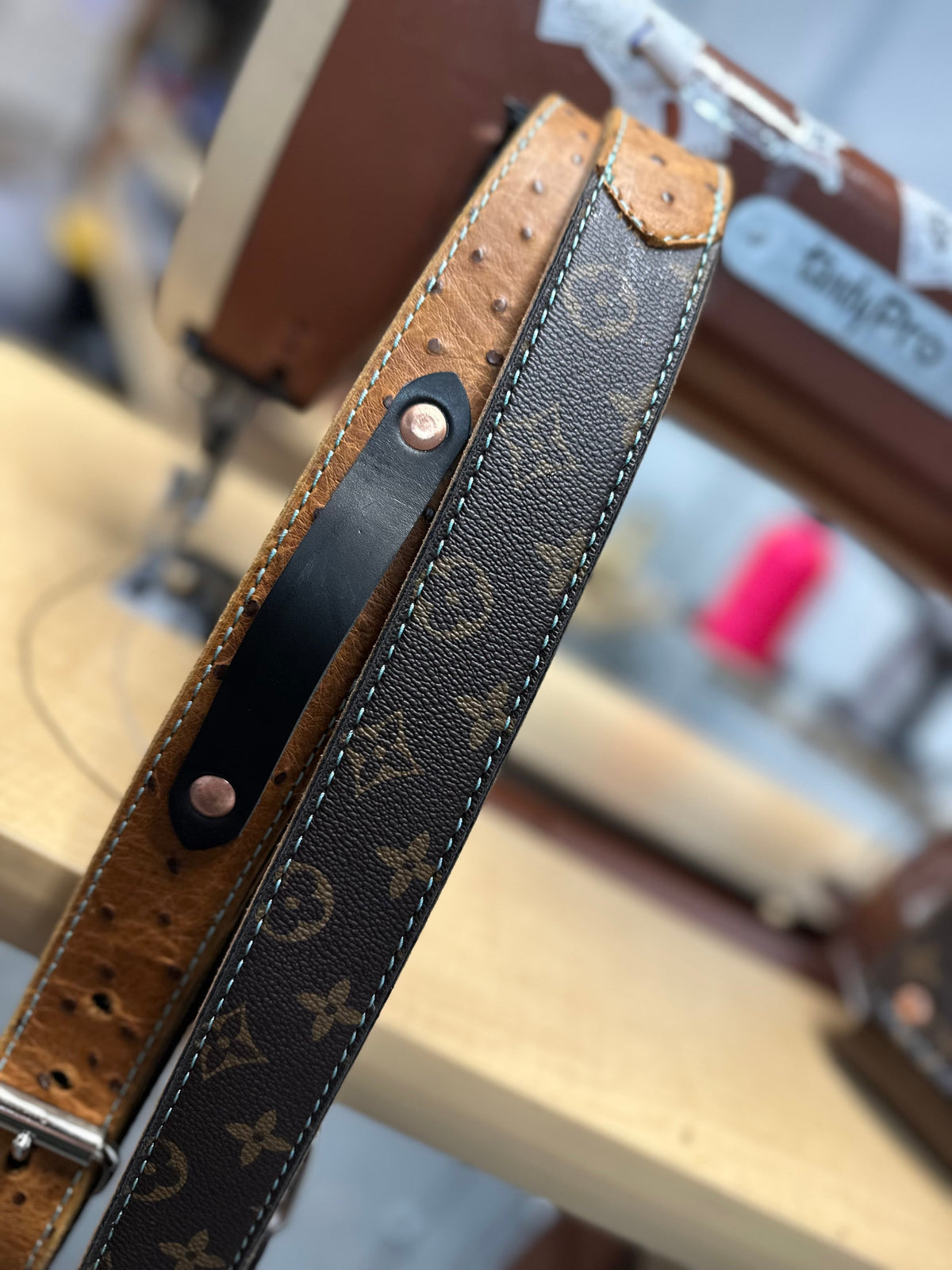 Designer Monogram x Ostrich Strap Set