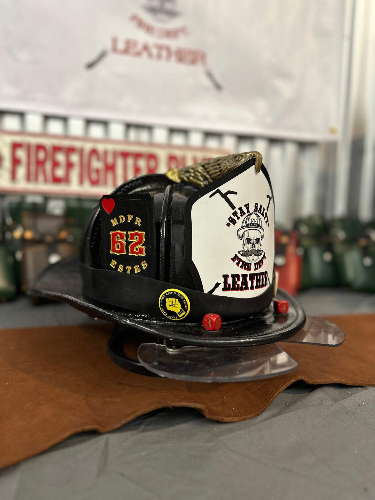 Custom - Leather Helmet Card
