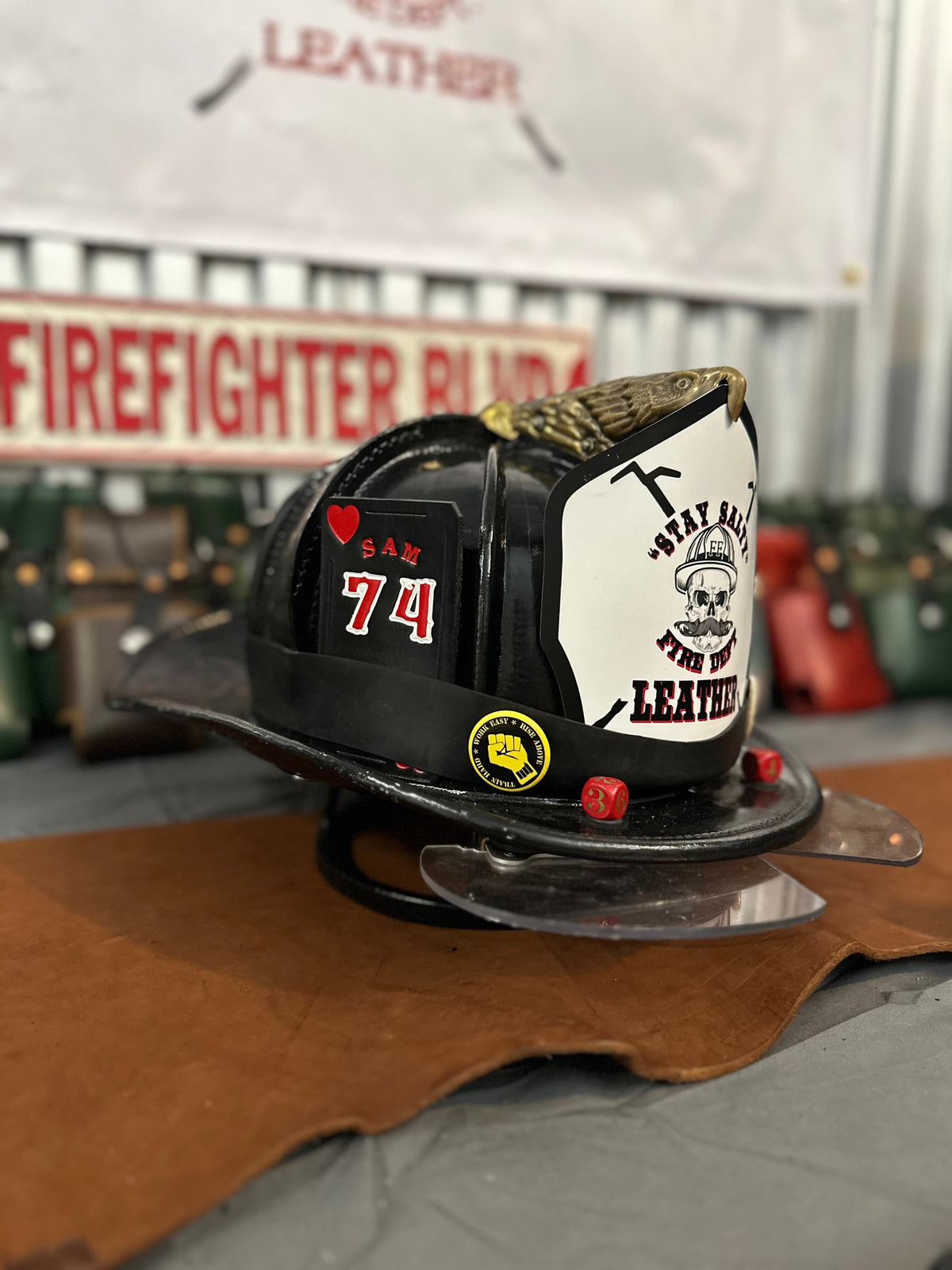 Custom - Leather Helmet Card