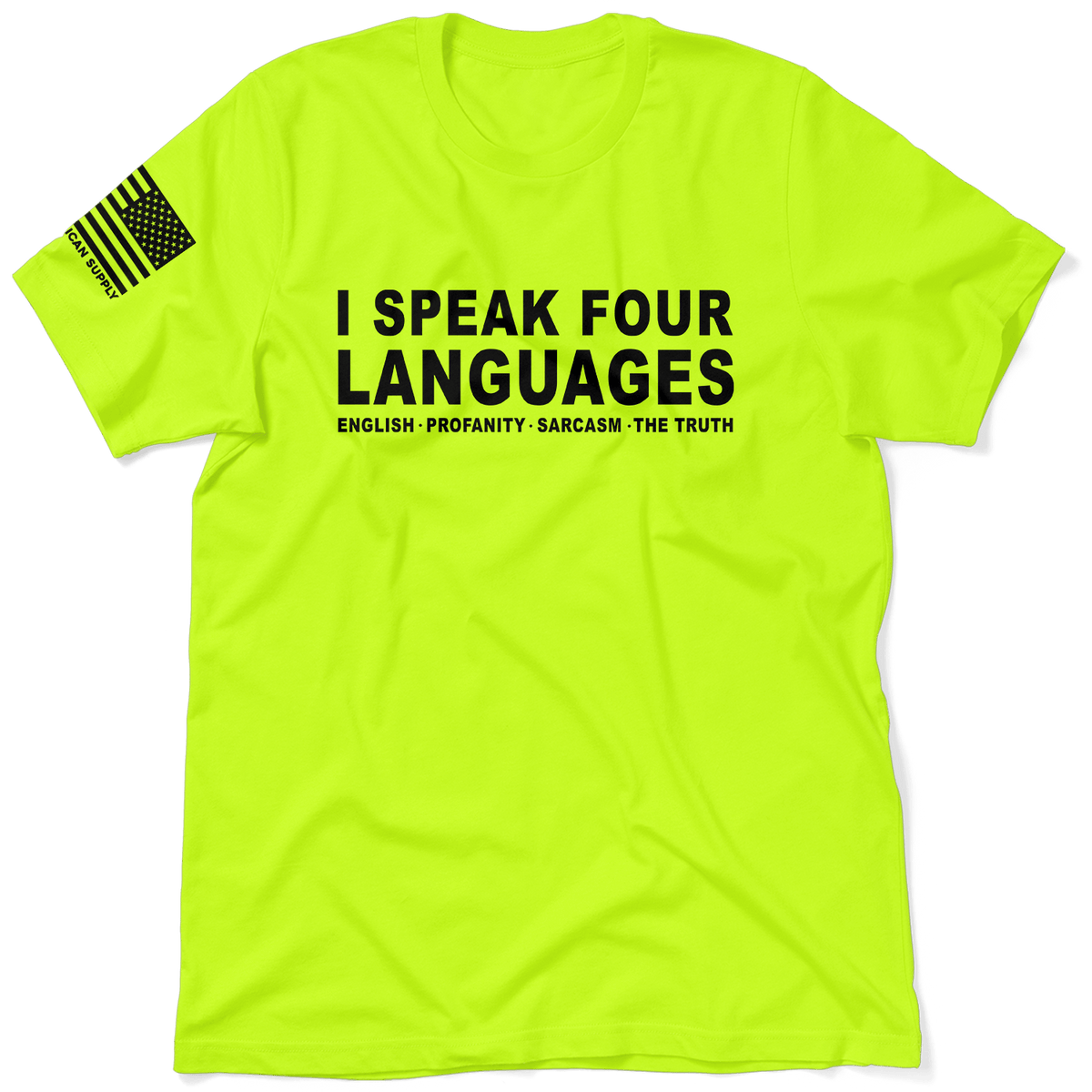 Four Languages - Safety Yellow Hi-Vis T-Shirt