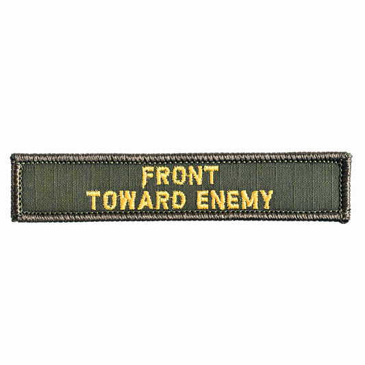 Claymore Front Toward Enemy 1x5 Velcro Patch - OD Green