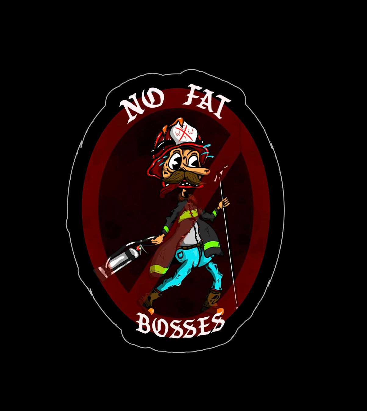 Fat Bosses | Firefighter Humor Laminated Vinyl Sticker