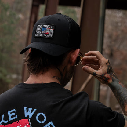 Hard Times Make Hard Bastards Patch Snapback Hat