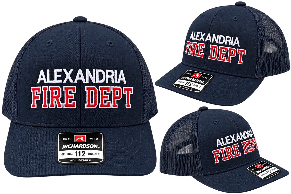 Custom Department Embroider Firefighter Hats- Richardson