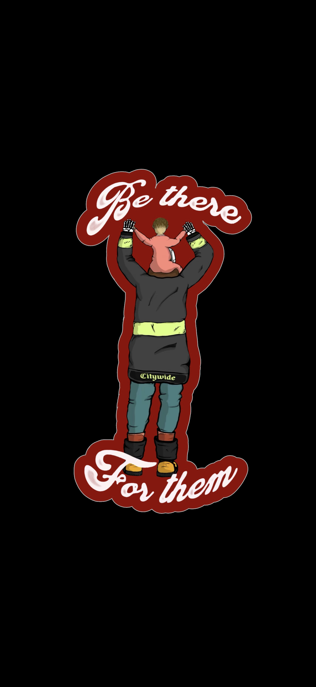 Firefighter Dad & Baby | Be There for Them Laminated Vinyl Sticker