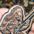Load image into Gallery viewer, Fuzzy Flint Lock Rifle Colonial Squatch Embroidered Patch - 4 inch - Made in the USA Big Foot
