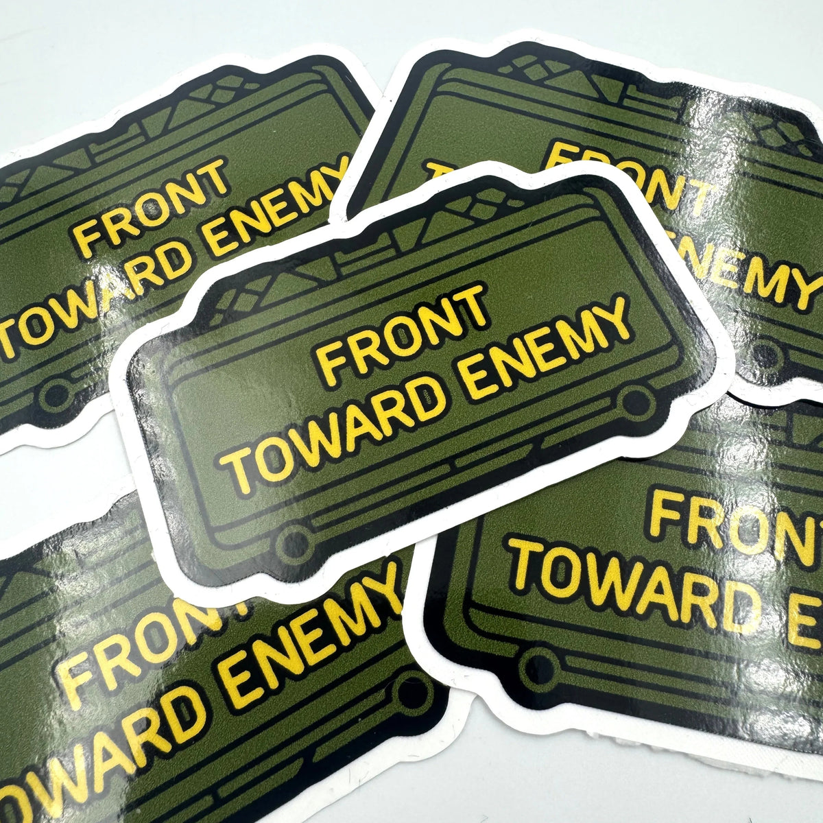 STICKER - The Clacker Claymore Mine - 'Front Toward Enemy' - 3" Sticker