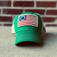 Load image into Gallery viewer, Betsy Ross Flag Patch Trucker Hat (Kelly Green)
