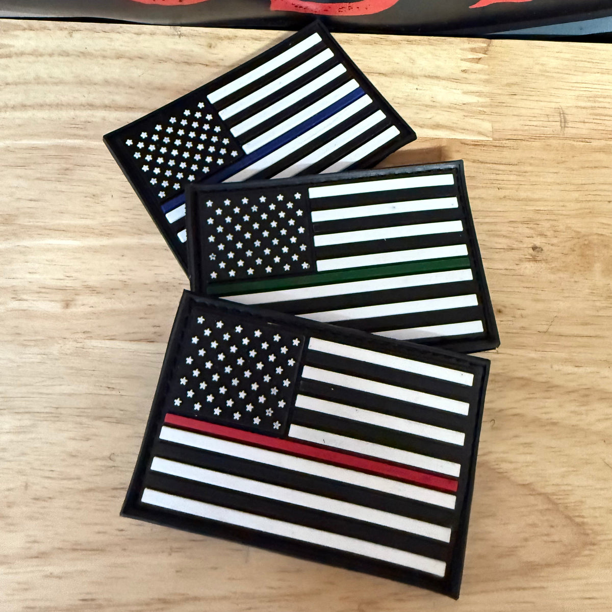 Thin Line American Flag PVC Patches