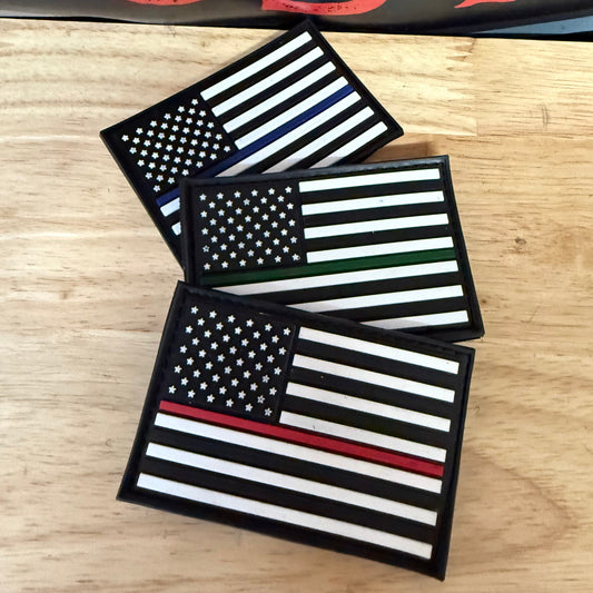 Thin Line American Flag PVC Patches