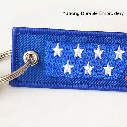 USA Blue Collar American Key Chain Tag Bottle Opener