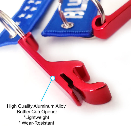 USA Blue Collar American Key Chain Tag Bottle Opener