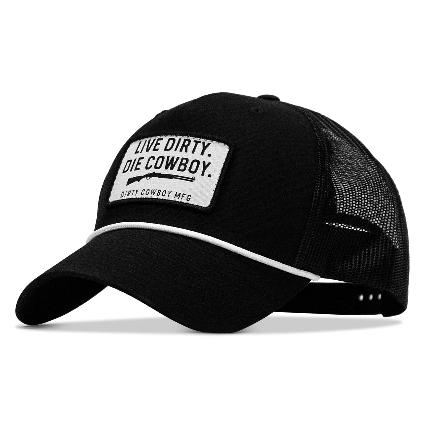 Live Dirty Die Cowboy Patch Rope Snapback Hat