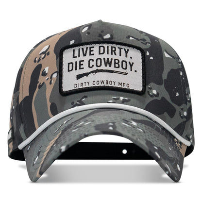 Live Dirty. Die Cowboy. Patch Weekender Snapback