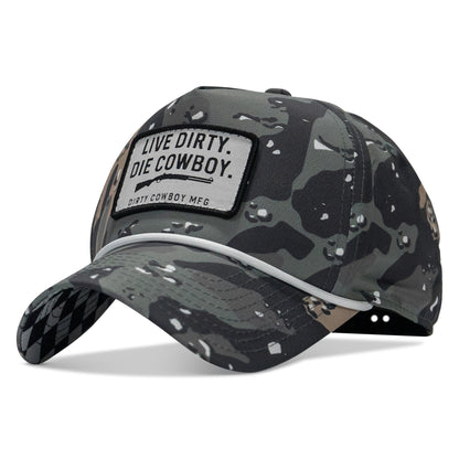 Live Dirty. Die Cowboy. Patch Weekender Snapback