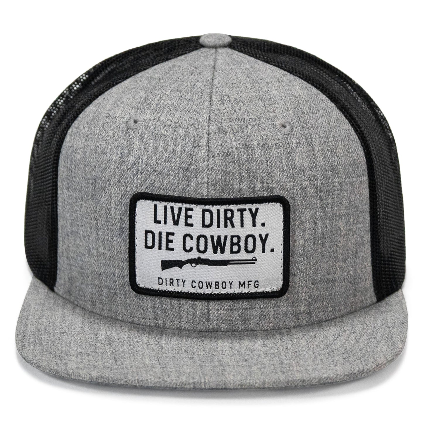 Live Dirty. Die Cowboy. Flatbill SnapBack