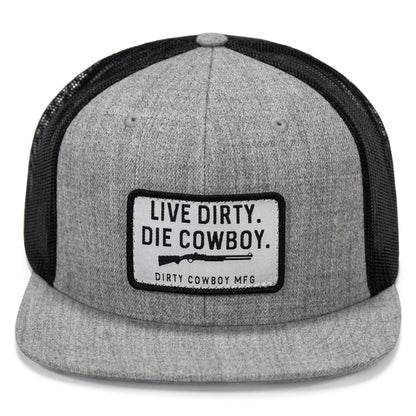 Live Dirty. Die Cowboy. Flatbill SnapBack