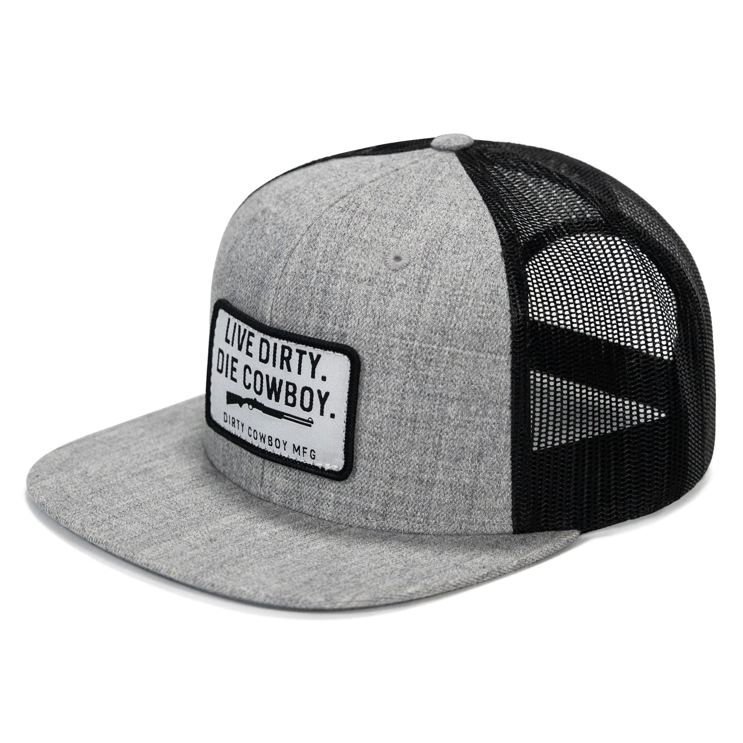 Live Dirty. Die Cowboy. Flatbill SnapBack