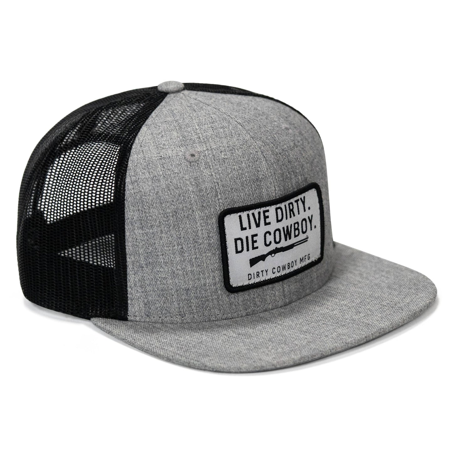 Live Dirty. Die Cowboy. Flatbill SnapBack