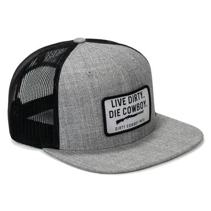 Live Dirty. Die Cowboy. Flatbill SnapBack