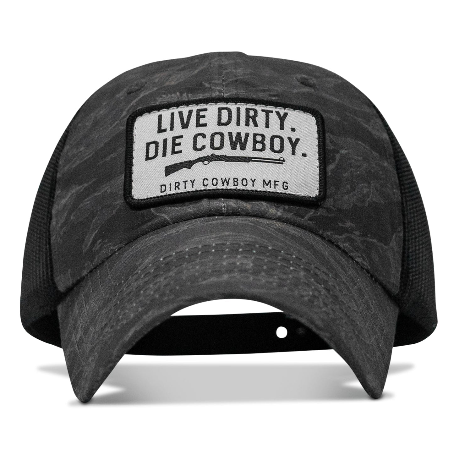 Live Dirty. Die Cowboy Patch Tactical Ripstop Mesh Snapback Hat