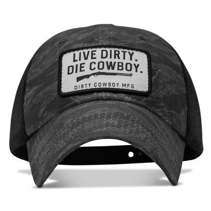 Live Dirty. Die Cowboy Patch Tactical Ripstop Mesh Snapback Hat