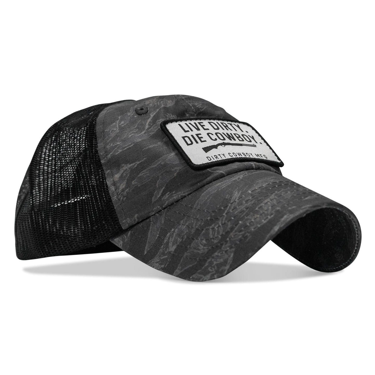 Live Dirty. Die Cowboy Patch Tactical Ripstop Mesh Snapback Hat