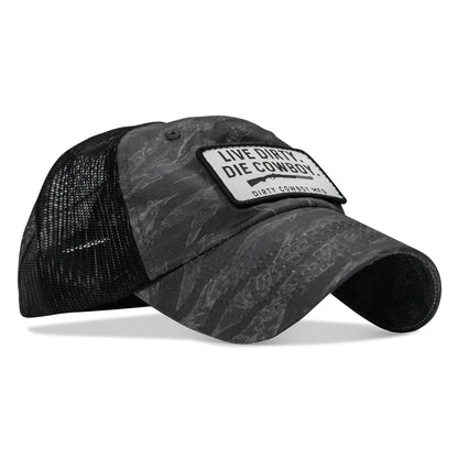 Live Dirty. Die Cowboy Patch Tactical Ripstop Mesh Snapback Hat