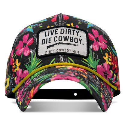 Live Dirty. Die Cowboy. Patch Weekender Snapback