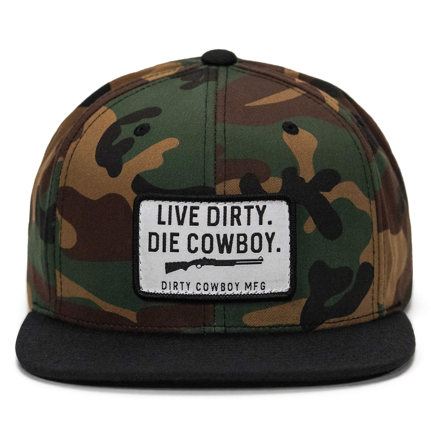 Live Dirty. Die Cowboy. Flatbill SnapBack