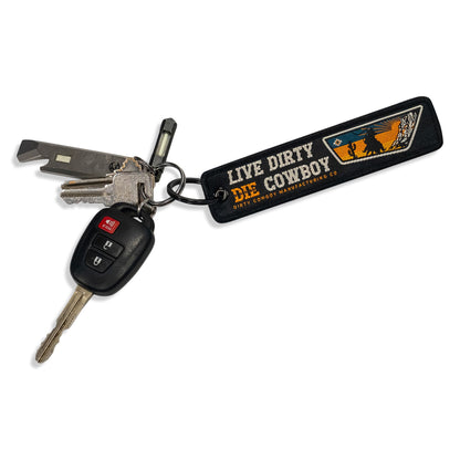 Live Dirty. Die Cowboy. Flight Keychain