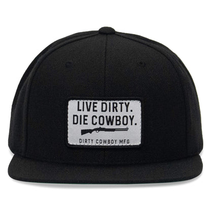 Live Dirty. Die Cowboy. Flatbill SnapBack