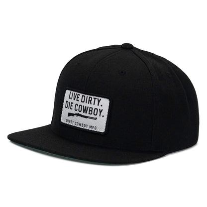Live Dirty. Die Cowboy. Flatbill SnapBack