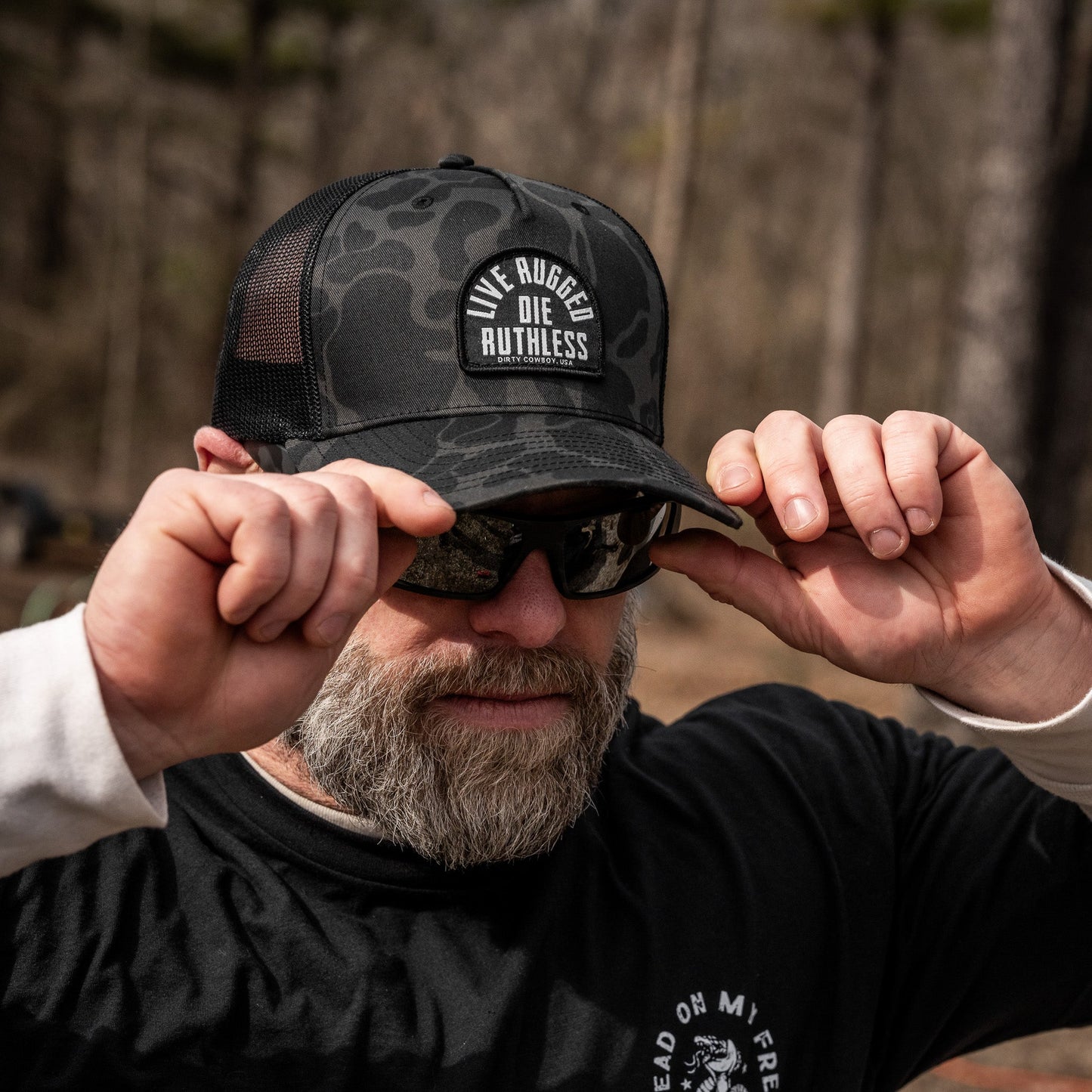 Live Rugged. Die Ruthless Patch Snapback Hat