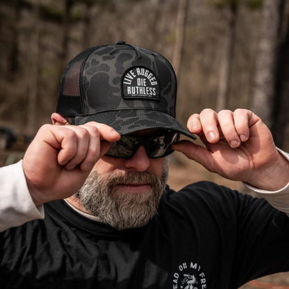 Live Rugged. Die Ruthless Patch Snapback Hat
