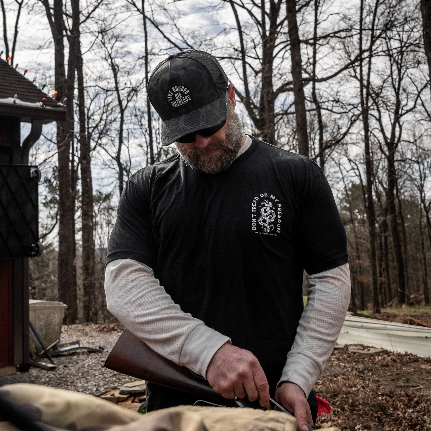 Live Rugged. Die Ruthless Patch Snapback Hat