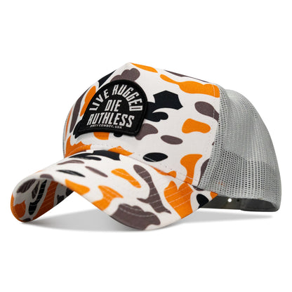 Live Rugged. Die Ruthless Five Panel Mesh Snapback Hat